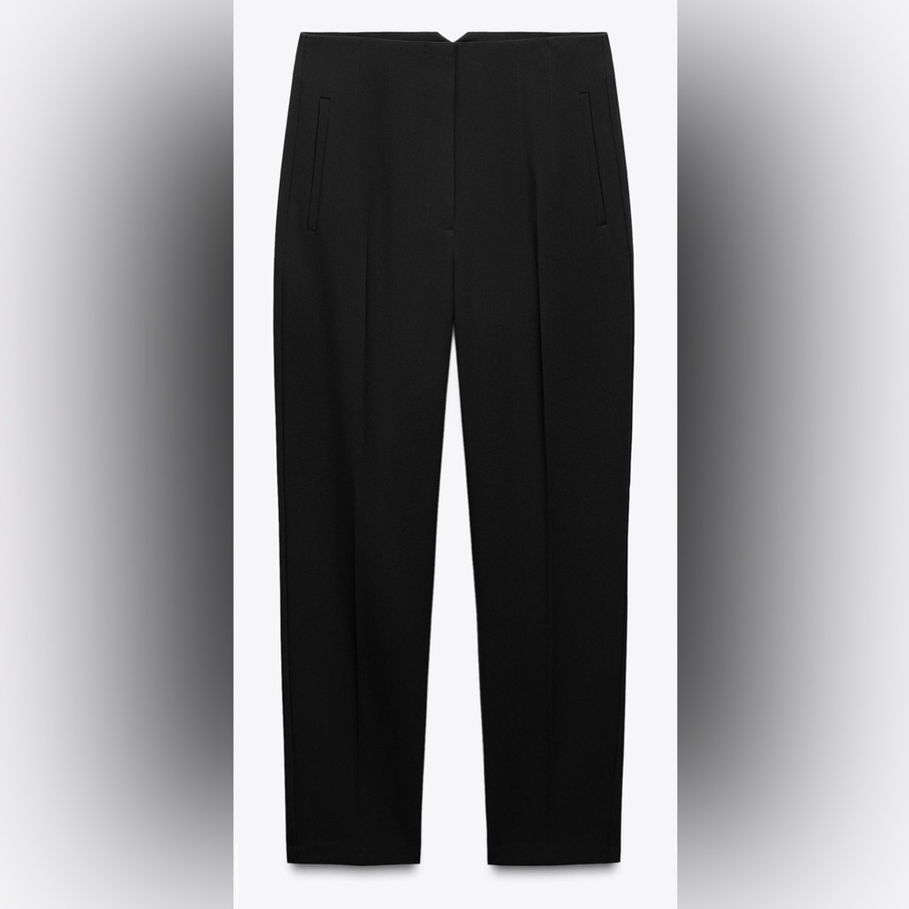 NEW ZARA HIGH-WAISTED PANTS  7901/732 Black Trousers